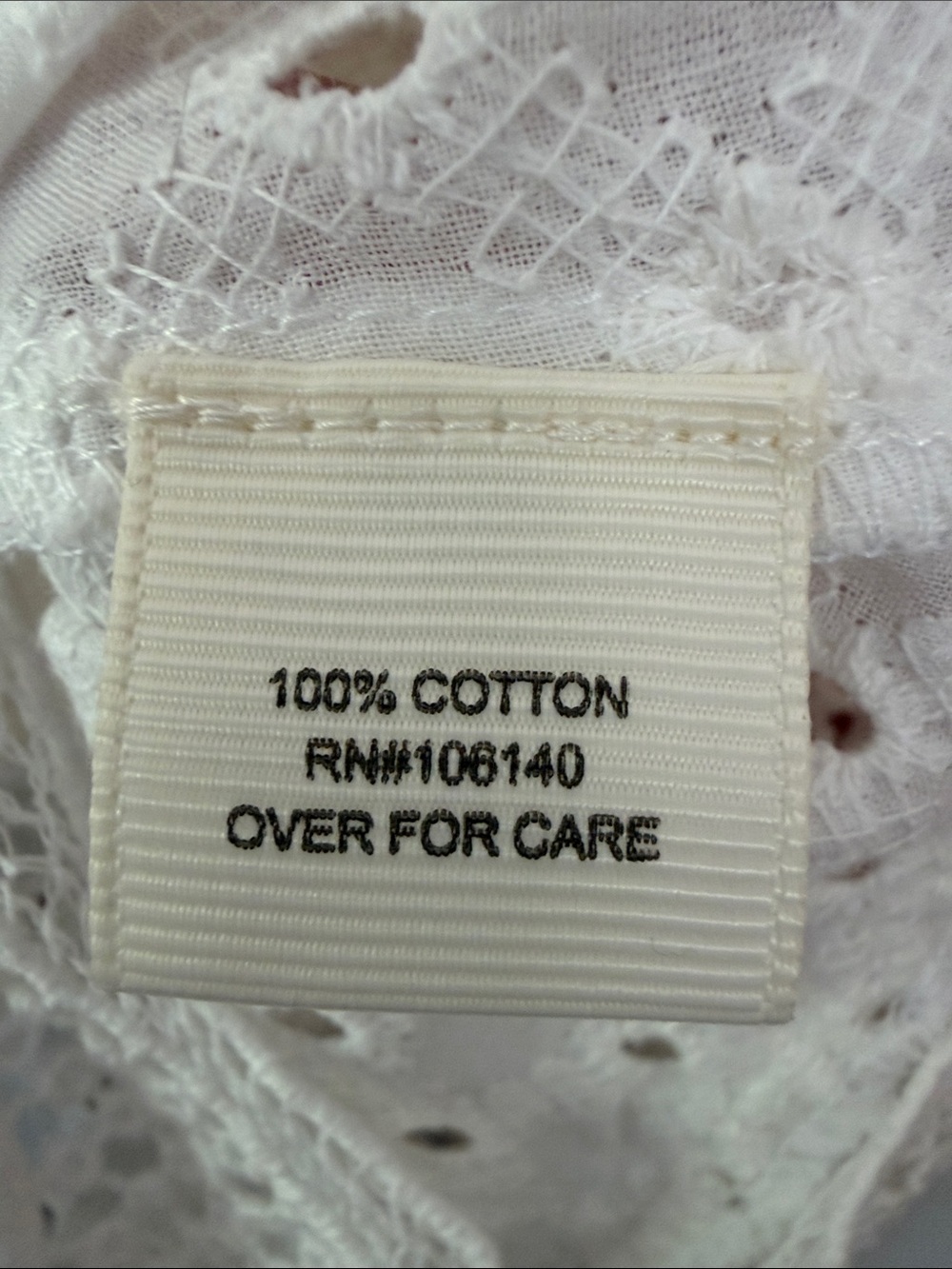 Crochet Lace Cotton Eyelet Boho Top Medium Cream Ivory  Cottagecore Coastal - Picture 5 of 7